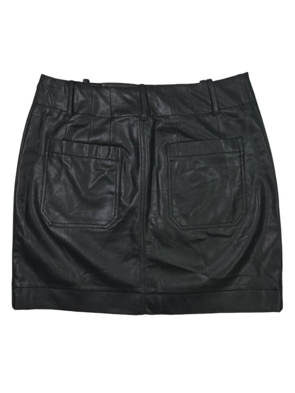 NWT Anthropologie Maeve The Colette Faux-Leather Mini Skirt Black Size Medium - Picture 3 of 6
